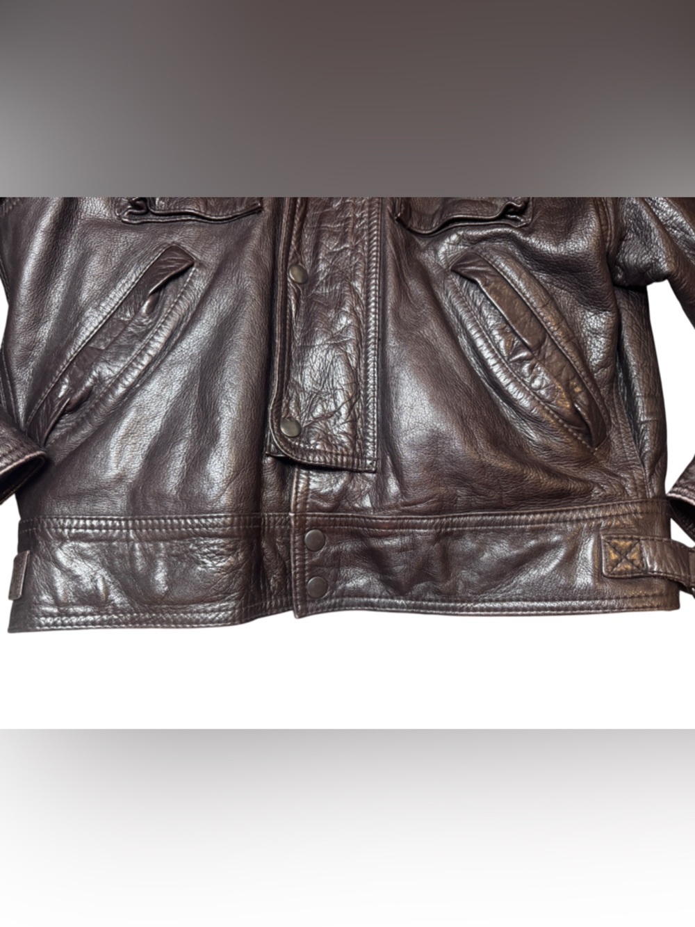 Vtg  American Eagle Outfitters Aviator Messageries Aeriennes Leather Jacket 40 - Picture 4 of 12